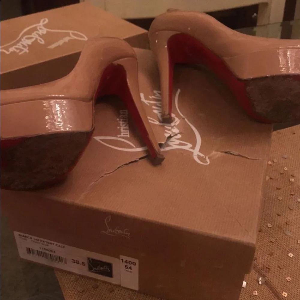 Women's Nude Patent Platform High Heels